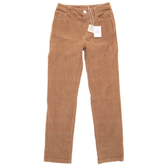 Faherty Stretch Julianne Patch Pocket Straight Leg Pants In Brown Size 26 - Picture 1 of 12
